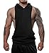 Manstore Mens Workout Hooded Tank Tops Sleeveless Muscle Gym Hoodies with Kanga Pocket