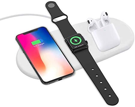 Wireless Charger Pad for New AirPods [ 3 in 1], for Apple iWatch 4/3/2, Qi Charger for iPhone Xs Max/XR,Fast Charging for Samsung Galaxy S10/S10+
