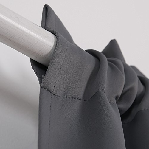 image for Deconovo Gray Blackout Curtains Rod Pocket Thermal Curtains Outdoor Cu