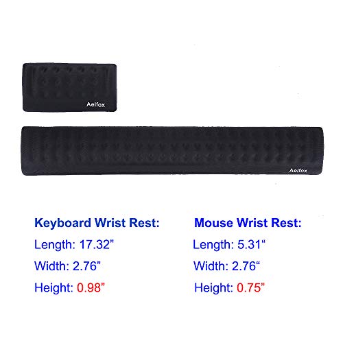 Aelfox Keyboard Wrist Rest & Mouse Pad Wrist Support, Ergonomic Wrist Pads for Productive Typing and Wrist Pain Relief(Upgraded Softer Version Set)