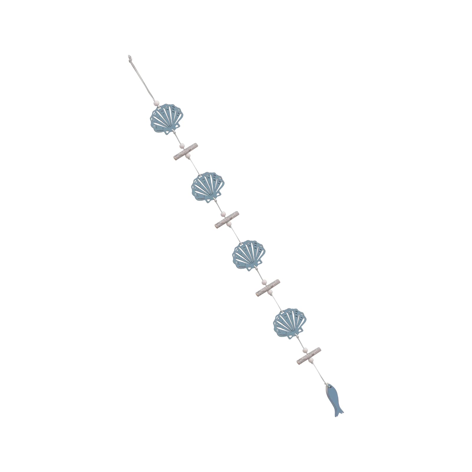 Amosfun Seashell Hanging Decoration Wooden Nautical Wall Decoration Mediterranean Hanging Beach Room Decoration for Christening Beach Bathroom Wall Decoration Scallop