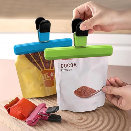 Food Tongs 12 Pieces Reusable Food Bag Plastic Closure Bag Clip for Bags for Kitchen Office Garage