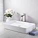 KES Bathroom Sink, Vessel Sink 24 Inch Porcelain Rectangular White Above Counter for Lavatory Vanity Cabinet Contemporary Style, BVS113
