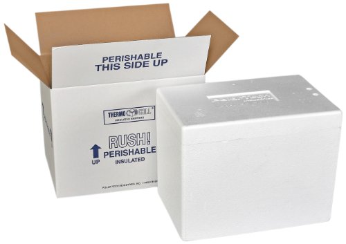 Polar Tech 281C Thermo Chill Insulated Carton with Foam Shipper, Extra Large, 30-1/4" Length x 14-1/2" Width x 16" Depth