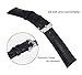 TStrap 22mm Genuine Leather Watch Band Black Replacement Military Watch Strap w/Watch Clasp Buckle Men
