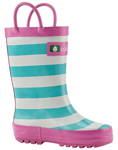 Oakiwear kids rubber rain boots with easy-on handles, m…