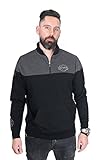 Harley-Davidson Mens Emergent Approach B&S Mock Neck Black Long Sleeve 1/4 Zip