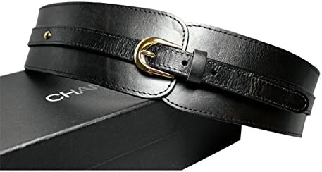 Leather belts/dress with decorative wide belt/simple joker waist-E One Size