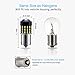 AUTOGINE 4 X 1000 Lumens Super Bright 9-30V 1156 1003 1141 7506 BA15S LED Bulbs 3014 54-EX Chipsets with Projector for Back Up Reverse Lights DRL Tail Brake Lights, Xenon White