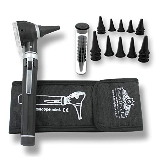 BeautyTrack Mini Otoscope Ear Infection Detector Otoscopes and Pocket Ear Scope Auriscope Fiber Optic Ent Medical Diagnostic Examination Gp Students Nurses Ear Care