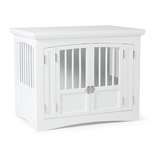 Hot Sale! Indoor Dog Crate End Table Cage Pet House Wooden Kennel Nightstand 2 Door Latch