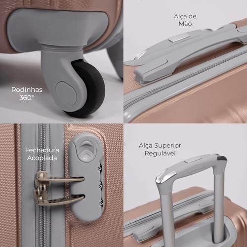 Mala de viagem 32kg Grande Londres Swiss Move Rose