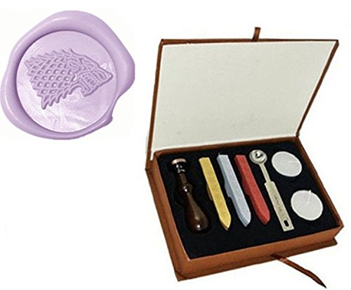 Vintage Wolf Direwolf Custom Picture Logo Wedding Invitation Wax Seal Sealing Stamp Rosewood Handle Sticks Melting Spoon gift Box Set Kit - Thumbnail 6