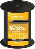 Southwire 55681821 25-Feet 16-Gauge 2 Conductor 16/2 Type SPT-2 Lamp Service Parallel Cord with Thermoplastic Insulation, Black
