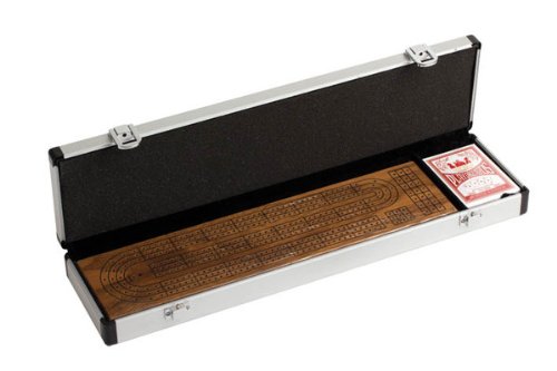 CHH 3 Track Walnut Cribbage Set in Aluminum Case