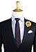 Ted and Jack - Solid Silky Classic Flower Lapel Pin Boutonniere (Gold)