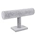 ChezMax Necklace Jewelry Display Jewelry Stand Hovering T-Bar Bracelet Holder for Home Organization, Gray Velvet