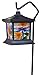 Moonrays 92276 Solar Powered Hanging Floral Stained Glass LED Lantern, 24-Inch Above Ground Height On The Shepherd's Hook Made from Metal and Plastic, Rechargeable Battery Included primary