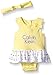 Calvin Klein Baby-Girls Yellow Interlock Sun Suit with Headband, Yellow, 0-3 Months