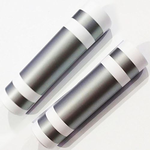 Auto5D DIY RS1016 Graphics PVC Vinyl Racing Stripe Decals for Car Hood, roof and Trunk Styling (15 x 180 cm X 2 pcs, Silver Grey) -Set of 2