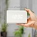 OCT17 Wooden Wood Clock, New Version LED Alarm Digital Desk Clock Adjustable Brightness, Alarm Time, Displays Time Date Temperature - White