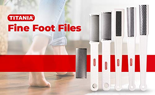 Titania Germany Callous Hard Skin Foot File - Premium Grade Professional Double Sided Dry Skin Remover W/Sapphire Pad & Stainless Steel Blades for Toes & Feet - Corn & Callus Removal for Men & Women