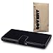 Sony Xperia Z Low Profile Covert Branded PU Leather Wallet Case - Black (Black)