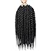 Ago 6Packs 12inch Havana Twist Crochet Hair Senegalese Twists Hair Low Temperature Braiding Hair 12Strands/Pack(12inch/6packs, 1B#)