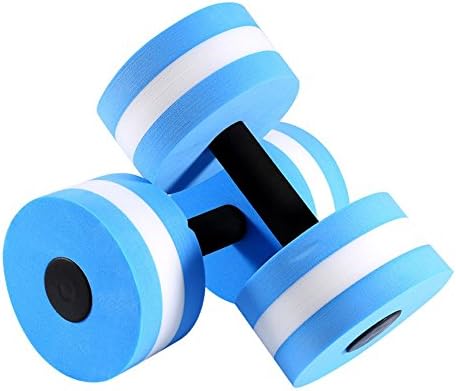 2PCS Water Sports Aerobics Dumbbell Aquatic Barbell Aqua Fitness Pool Swimming Workout (Blue)