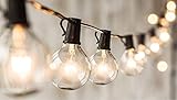 24 FT G50 String Lights with 20 Globe Bulbs- for Indoor/Outdoor Decor, Wedding Lights, Patio Lights, Outdoor String Lights, Globe Lights, Backyard Lights, for Market Cafe Gazebo Porch Party ,Black