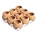 MyGift Succulent Mini Terracotta Plant Pots - Brown Egg Shaped Planters with White Ceramic Tray, Set of 9