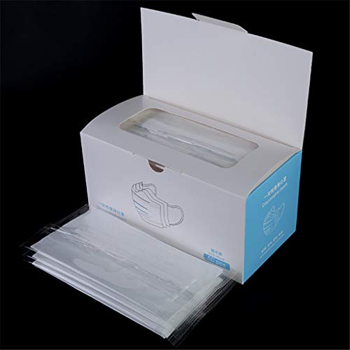 50 Pcs Disposable Non-Woven Face Masks Dental Surgical Hypoallergenic Breathability Comfortable Ear Loop Great Prevention Allergies and The Flu (White)