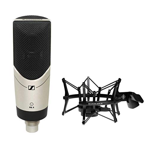 Sennheiser MK4 Large Diaphragm Studio Condenser Microphone with Neumann EA 4 Elastic Suspension
