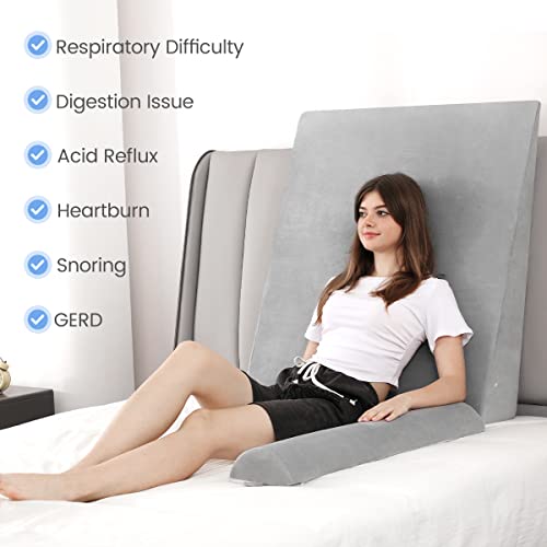 OasisSpace Wedge Pillow Extra Large Orthopedic Bed Wedge Pillow Set