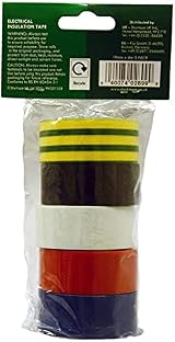 Duck Tape Insulating Electrical Tape Multipack 19mm x 4m Black White Red Blue view 2