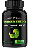 Caffeine with L-Theanine for Energy &amp; Focus - Smooth &amp; Clean Focused Energy - Premium Cognitive Stack with Yerba Mate for Performance - No Crash, No Jitters - Vegan Capsules