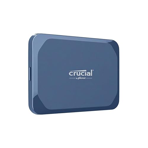 Crucial X10 6TB Portable SSD, Up to 2,100MB/s, USB 3.2 USB-C, External Solid State Drive, Compatible with Windows, Mac & Android, Durable Storage for Games, Photos & Files, Blue - CT6000X10SSD9-02