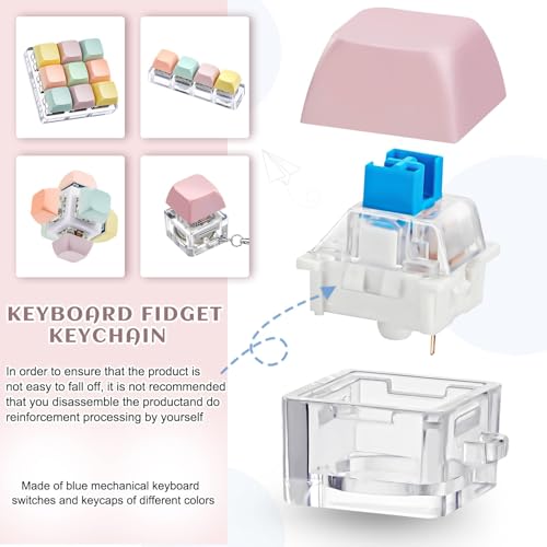 ORCHID M®4 Pcs Decompression Toys Keyboard Clicker Toy Keyboard Cube Toy Mechanical Key Toy Keyboard Button Stress Relief for Adult Gifts to Relief Pass Time
