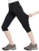 MIER Women's Quick Dry Outdoor Capri Pants Stretch Hiking Cargo Pants with 4 Pockets, Water Resistant and Lightweight