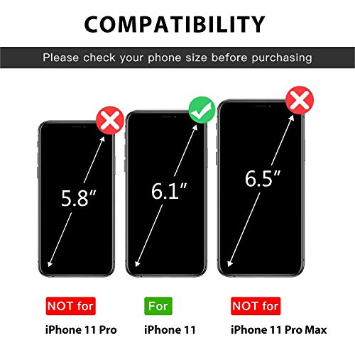 JISON21 iPhone 11 case with Lanyard,iPhone 11 Case Crossbody Chain with Credit Card Holder Slot Adjustable Detachable Strap Leather Case Cover for Apple iPhone 11 6.1 inch 2019