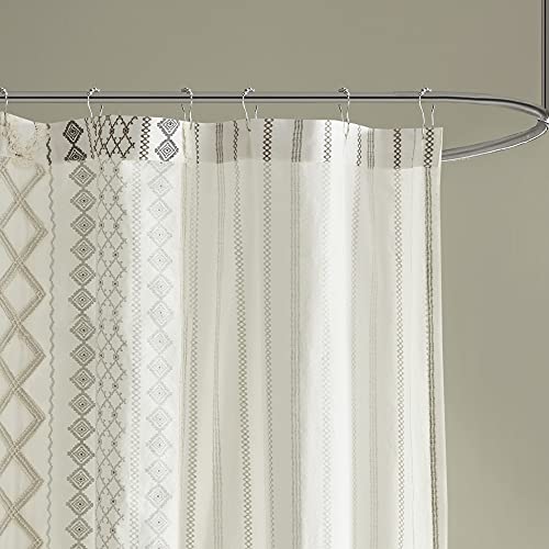 INK+IVY Imani Tufted Chenille 100 Cotton Shower Curtains Machine