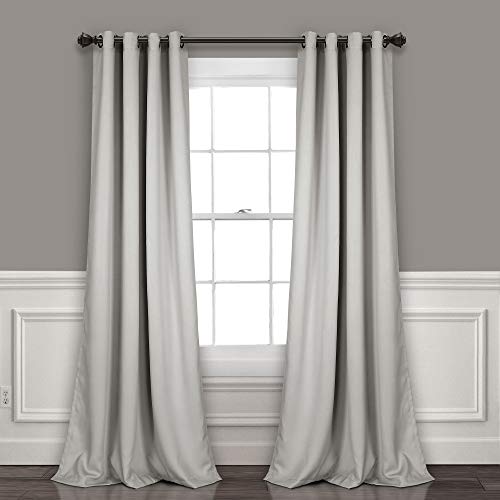 Lush Decor Light Grey Insulated Blackout Eyelet Curtains 52 x 108