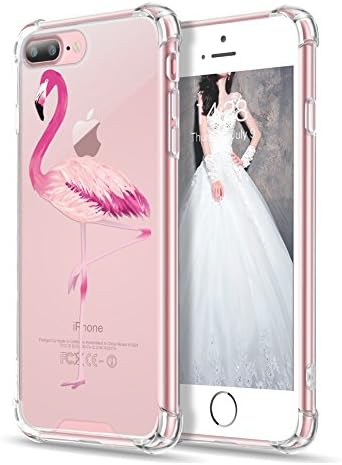 iPhone 7 Plus Case, iPhone 8 Plus Case, Sankton Design Pattern Printed Matte Plastic with Soft TPU Bumper Phone Case Cover for Apple iPhone 7 Plus / iPhone 8 Plus 5.5-Inch (Flamingo)