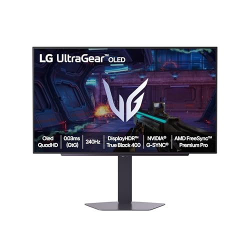 LG UltraGear Monitor Gamer OLED 27" OLED 240Hz 0.03ms (GtG) QHD 2K (2560x1440) HDR True Black 400 NVIDIA G-SYNC AMD FreeSync Premium Pro VESA AdaptiveSync, Preto - 27GX704A