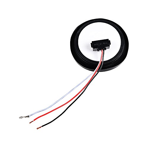 4pcs White Back-up Reverse Lamp + 2X Red Stop Brake Tail Light 24-LED 4" Round Kit for Truck Trailer RV
