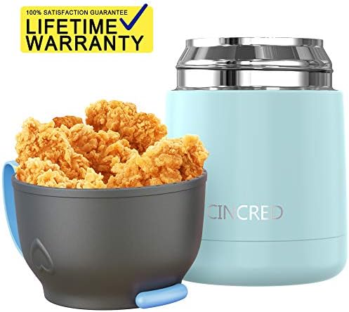 Vacuum Insulated Stainless Steel Food Jar,Portable Soup Thermos, Hot or Cold Food Jar (Blue)