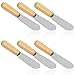 DaKuan Wood Handle Butter Spreader, 4 Inch, Cream Cheese Condiment Knives, Set of 6