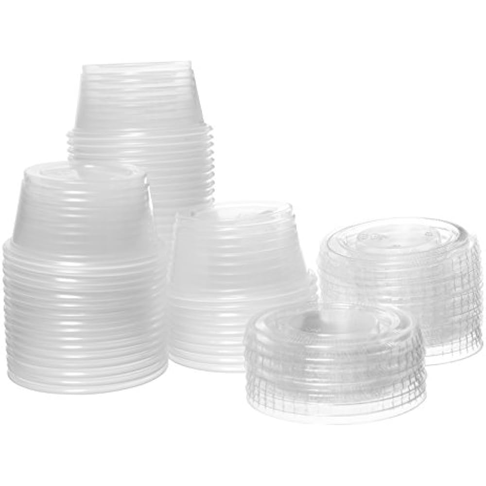 Crystalware Disposable 2 Oz. Plastic Portion Cups With Lids Condiment Cup 100 696585798106 eBay