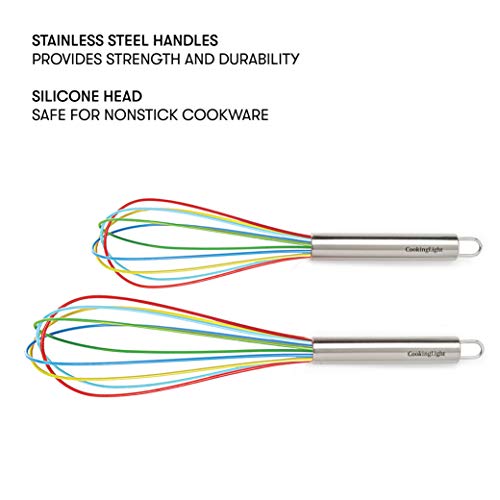 Cooking Light 2 Piece Silicone Whisk Set, One Size, Multicolor