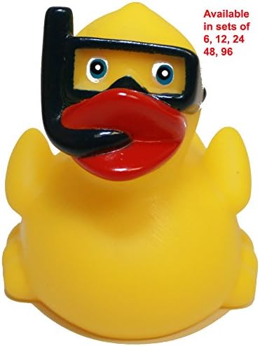 Rubber Duck Snorkel, Waddlers Brand, Bulk 6,12,24,48,96 Pc Pack, Sports Hobby Snorkeling Expressed Rubber Ducky That Floats Upright, Birthday, Babyshower Unisex Boy Girl Adult Gift QTY (96)
